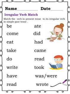 an english worksheet with words and pictures