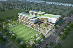 an artist's rendering of the new soccer field and sports facility at university of michigan