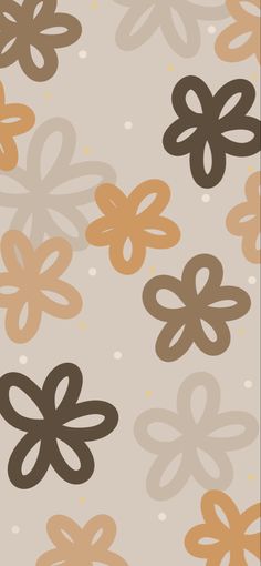 an abstract floral pattern with brown and tan flowers