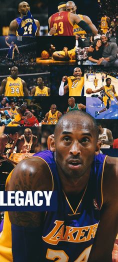 a collage of lakers players with the words legacy in front of them