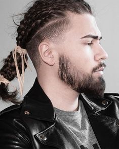 Viking Hairstyles Male, Dragon Hair, Braids With Shaved Sides, Thick Beard, Hairstyle Names