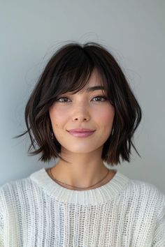 2024 Fall Hair Trends: The must-try looks for an Effortlessly chic season, fall hair trends, old money hairstyles, fall hair ideas, bob hair, textured bob, asymmetrical bob, copper hair, chocolate brown hair, honey blonde hair, layered hairstyle Bob Cuts, Thick Hair, Short Hair, Bangs, A Woman, Hairstyles, Hair, White