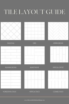 the ultimate guide to creating tile layouts for your home or office, including floor and wall tiles