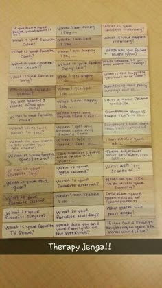 Social Skills Jenga, Jenga Emotions Game, Feelings Jenga Questions, Jenga Therapy Game, Diy Therapy Games, Recovery Games For Groups, Therapy Jenga Questions, Jenga Questions Therapy, Fun Group Activities For Adults Therapy