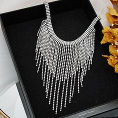 Rhinestone necklace-Luxury Full Long Tassel Choker Necklace for Women Rhinestone Jewelry Bohemian Geometric Crystal Statement Necklace Collar type: Necklace style: Women's,Simplicity sculpt: Geometric type Suitable for gift giving occasions: Wedding, Tourism Commemoration, Staff Welfare Style: Classic Shape\pattern: Geometric Production No: JXJL0185021022 Product category: Collar ornament Popular element: Rhinestone, tassel, geometry Packing: Independent packaging Origin: Mainland China Occasion: Party Necklace Type: Chains Necklaces Model Number:3256805074008952 Geometric Crystal, Crystal Statement Necklace, Necklace Collar, Geometric Type, Party Necklace, Chains Necklaces, Rhinestone Jewelry, Rhinestone Necklace, Collar Type