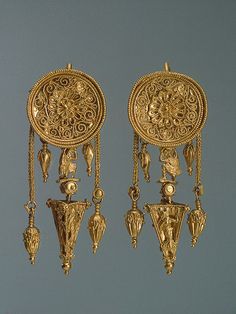 Beautiful detail! Pair of Earrings 330-300s BC. The Hermitage Museum.  I WISH. The Hermitage Museum, Hermitage Museum, Ancient World