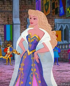 the princess in her purple and gold gown