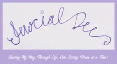 the word special be written in cursive writing on a white background with a purple border