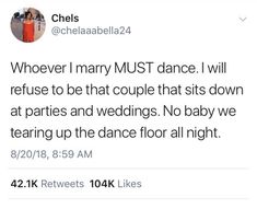 the tweet is asking to be married by her husband, who was also dancing