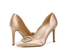 Sam Edelman Harriett - Women's Shoes : Rosa Blush : Get the chic and comfy Sam Edelman Harriett Pumps and slay the fashion trends like a pro! Fabric upper. Synthetic lining and polyurethane footbed. Pointed toe and stiletto heel. Embellished buckle on the vamp for added style. Rubber outsole with high traction and durability. Imported. Measurements: Heel Height: 3.75 in. Single Shoe Weight: 16.8 oz. Weight of footwear is based on a single item, not a pair. The Vamps, Like A Pro, The Chic, Stiletto Heel, Sam Edelman, The Fashion, Women's Shoes, Wedding Shoe, Stiletto Heels