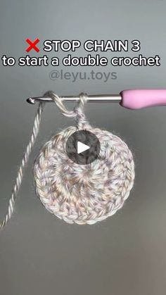 the video shows how to crochet for beginners, with instructions on how to start a double crochet