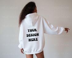 "Are you a print-on-demand seller or a shirt designer looking for a trendy hoodie mockup? Then, you are in the right place! We sell high-quality, minimalist Gildan 18500 front and back diverse model mockups that are going to kick-start your business and social media! 🔥GET 4 FREE MOCKUPS:🔥 ➡️COPY AND PASTE THIS LINK TO YOUR BROWSER: view.flodesk.com/pages/6278ef0246c9ddac82189f8d (Please check the spam or junk mail folder in case you did not receive the 4 free mockups. Do not hesitate to let me Customizable White Hoodie, White Hoodie With Custom Print In Relaxed Fit, White Relaxed Fit Hoodie With Custom Print, White Branding Hoodie With Relaxed Fit, White Custom Print Relaxed Fit Hoodie, White Customizable Relaxed Fit Hoodie, White Hoodie With Custom Print, Relaxed Fit, Hoodie Mockup Free Templates, White Branded Relaxed Fit Hoodie