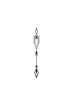 a black and white drawing of an arrow