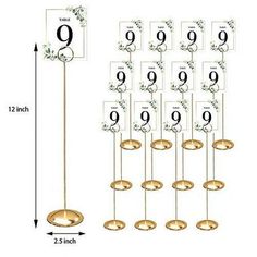 the number nine hanging from a pole with numbers on it and an image of them