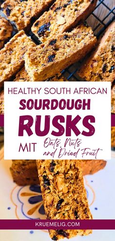 healthy south african sourdough ruks with blueberries and dried fruit on top