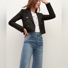 Nevis Cropped Jacket Cropped Blazer, Blazer Black, Cropped Jacket, Veronica Beard, Suit Jackets, Black Blazers, Crop Jacket, Blazer Suit, Suit Jacket