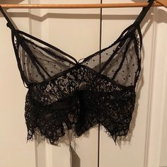 Black Bralette Lace Top In Size Small New With Tags Bundle To Save And Pay Shipping Once. Black Lace Bra-friendly Camisole, Lace Camisole Bra For Night Out, Lace Bra For Night Out In Summer, Fitted Cropped Black Bra, Black Fitted Cropped Bra, Black Cropped Fitted Bra, Black Lace Party Bra, Black Lace Cami Crop Top, Black Camisole Bra For Summer