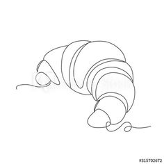 continuous line drawing of a caterpillar crawling on the ground with its head down