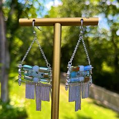 Beautiful Detailed Earrings. New Without Tags; Never Worn. Metal Drop Earrings With Beaded Chain, Metal Beaded Chain Dangle Earrings, Metal Tassel Earrings With Dangling Beads, Metal Beaded Dangle Earrings, Beaded Dangle Earrings, Style Earrings, Earrings Color, Beaded Dangles, Crystal Beads