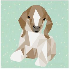 a brown and white goat is shown in low poly art