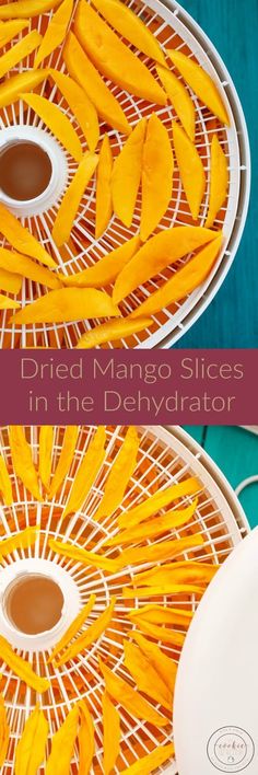 dried mango slices in the dehydraator are ready to be used for cooking