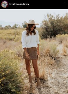 Brown Skirt White Top Outfit, White Tops Outfit, White Sweater Outfit, Summer Tan, 2024 Outfits, White Jumper, Brown Skirt, White Knit Sweater