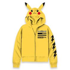 Embrace Pikachu's electric charm with the Pokmon All Pika Suit V2 Boys Apparel Graphic Long Sleeve Hoodie. Featuring an updated design inspired by the beloved Pokmon, this hoodie seamlessly blends comfort with gaming style. Available in sizes 4-18, it's a must-have for young Pokmon trainers. Keep your little one cozy and stylish in this uniquely designed and comfortable graphic hoodie. Size: 8.  Color: Yellow.  Gender: male.  Age Group: kids. Boys Pikachu Costume, Pikachu Costume, Kids Clothes Boys, Unisex Jacket, Fashion Design Drawings, Kids Coats, Boys Hoodies, Design Drawings, Boys Long Sleeve