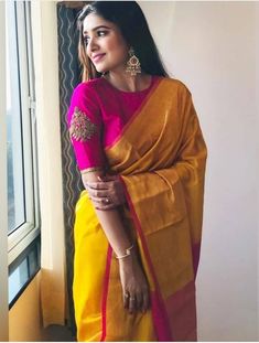 Yellow Sarees, Latest Blouse Designs, Sari Design, Pattu Saree Blouse Designs, Best Blouse Designs, Saree Blouse Neck Designs, Blouse Design Images, Sari Blouse Designs, Indian Saree Blouses Designs