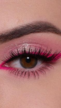 Rosa Make-up, Make Up Designs, Eye Makeup Images, Rave Makeup, Barbie Makeup