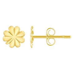 Add a touch of luck to your ensemble with these 4 leaf clover stud earrings. Click on this JEWELRY & WATCHES GUIDE to learn about fit, styles, materials and more! Add a touch of luck to your ensemble with these 4 leaf clover stud earrings. Click on this JEWELRY & WATCHES GUIDE to learn about fit, styles, materials and more! FEATURES Length: 5.27 mm x 5.27 mm Backings: post Metal: 14k white gold, 14k gold Plating: rhodium Finish: polished Packaging: boxed Nickel free Size: One Size. Gender: femal Anniversary Ideas For Him, Post Metal, 4 Leaf Clover, 4 Leaves, Anniversary Ideas, Leaf Clover, Clover Leaf, Jewelry Earrings Studs, Gold Plating