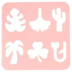 the stencils are designed to look like different types of plants and animals on a pink background