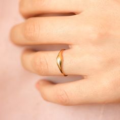 14k Solid Gold Minimalist Dome Ring, Womens Thick Band Ring, Real Gold Little Dome Ring, Chunky Gold Statement Ring, Dainty Bubble Ring Details: Made to Order Gold Kt: 14K (also available in 10K and 18K) Available Gold Color: Rose Gold, Yellow Gold, White Gold All of our products are real solid gold Our products are NOT gold plated or vermeil. Engraving is not possible for this item. This item is fashionable and elegant. It is thoughtfully made to provide happiness to you and your loved ones. Pr Simple Gold Ring With Polished Finish, Simple Tarnish Resistant Rings For Anniversary, Simple Tarnish-resistant Rings For Anniversary, Dainty Polished Finish Signet Ring, Minimalist Hallmarked Stackable Rings For Promise, Minimalist Rose Gold Dome Ring Gift, Minimalist Hallmarked Stackable Promise Rings, Simple Anniversary Signet Ring, Minimalist Open Band Dome Ring For Gift