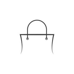 a black and white line drawing of a handbag or purse on a white background