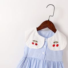 This Baby Girl Cherry Embroidery Dress is absolutely poppin'! The timeless color blocking lapel design will make your little cutie totally stand out. She'll be the cherry on top of any event! COLOR Blue GENDER Baby Girl, Girl MATERIAL Cotton PATTERN Embroidered, Patchwork SEASON Summer SIZE (AGE) 90 (12-24M), 100 (2-3Y), 110 (3-5Y), 120 (5-7Y), 130 (7-8Y), 140 (8-10Y) Cute White Collared Dress, Cute Collared Summer Dress, Playful Doll Collar Dresses For Spring, Playful Doll Collar Summer Dress, Playful Spring Dress With Doll Collar, Playful Summer Dress With Doll Collar, Spring Dresses With Doll Collar Playful Style, Spring Dresses With Doll Collar In Playful Style, Cherry Embroidery