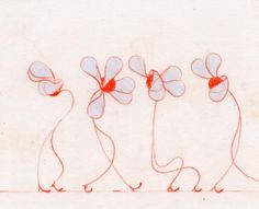 Dancing Flowers, Big Art, Minimalist Tattoo, The Flowers, Cute Illustration, Oil Pastel, Art Room, Art Works, Art Sketches