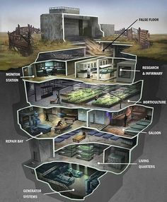 the inside of a house with all its rooms and floors labelled in different languages, including names