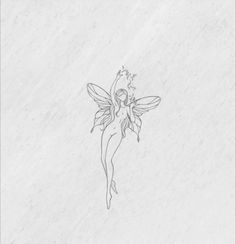 a drawing of a fairy holding a flower