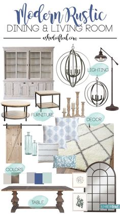 a collage of furniture and decor items with the words, lightening up your home