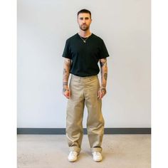 A model that reproduces the 1942 military chino. the front has a metal button with u.s. army engraved on it and the pocket opening has a double beaded edge that requires advanced sewing techniques. deep rise relaxed fit and constructed of buzz rickson's thick cotton twill chino fabric.      - 100% cotton    - unwashed fabric will shrink approximately 1” in the waist and 2-3” in the inseam    - made in japan Advanced Sewing Techniques, Advanced Sewing, Khaki Chino Pants, Beaded Edge, Khaki Chinos, Mens Chinos, Blue Flats, Designer Clothes For Men, Metal Buttons