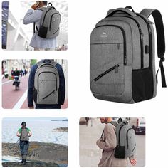 Backpack for Computers Description 15.6'' (Gray, Black color) : Dimensions: 16.9'' x 12.4" x 7" ; Weight: 1.7 LBS (0.8 kg) ; 17'' (Gray, Black, Dark Blue, Yellow, Beige, Blue, Purple) : Dimensions: 18.3" x 13" x 7.8" (46.5 x 33.0 x 19.8 cm); Weight: 1.94 LBS; Capacity: 30-35L; Occasions: Travel / Business Trip / School / Work / Camping; 18.4'' (Gray, Black color) : Dimensions: 20.5'' x 14.2" x 8.5" ; Weight: 2.14 LBS; Large Backpack Travel, School Rucksack, College Graduates, Water Resistant Backpack, Mens Backpack Travel, Travel Laptop Backpack, Work Backpack, Laptop Travel, Backpack Free