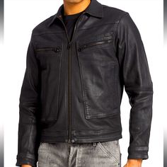 The Air Force Denim Jacket Features Diagonally Chest Pockets With A Zipper Closure. At The Waist, Broad Welt Pockets Are Added In. This Denim Jacket Is Designed With A Zipper At The Center Front, Reinforced With Rivets At The Top And Bottom. The Upper Back Neck Shows An Eyelet Detail With A Cord. Shaped Sleeves Create A Comfortable Fit. Slim Fit Flat Collar Shaped Long Sleeves Straight Inset- Cuffed Shank Buttons Chest Pockets With A Zip Welt Pockets At The Waist Zipper Closure - Top And Bottom Urban Leather Jacket With Pockets For Fall, Leather Jacket For Urban Adventures In Fall, Fall Leather Jacket For Urban Adventures, Urban Black Denim Jacket With Flap Pockets, Black Urban Denim Jacket With Flap Pockets, Rugged Black Outerwear With Zipper Closure, Casual Fitted Biker Jacket With Flap Pockets, Black Biker Denim Jacket For Fall, Fitted Biker Jacket With Multiple Pockets For Fall