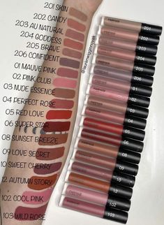 Farmasi Products, Best Organic Makeup, Liquid Lipstick Swatches, Pink Club, Imagenes Mary Kay, Lipstick Swatches, روتين العناية بالبشرة, Organic Makeup, Lip Colour