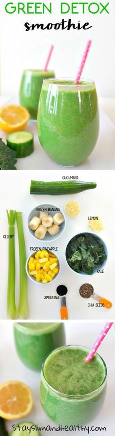 Why green smoothies are good for your health? Try this amazing Green Detox Smoothie together with the best diet pills for maximum weight loss #greensmoothie #detox #weightloss #affiliate #dietplan #vegan #rawfood #raspberryketone #dietpills #loseweightfast Být Fit, Green Detox Smoothie, Detox Drinks Recipes, Juice Recipes, Healthy Detox