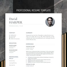 the professional resume template is ready to be used