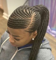 Hairstyles For African Women, Paint Ideas 2023, Feed In Braids Ponytail, Nails Paint, Latest Braided Hairstyles, Ghana Braids Hairstyles, Cornrow Ponytail, Cornrows Braids For Black Women