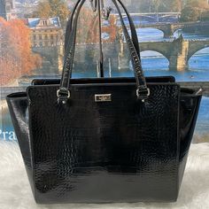 Beautiful Croco Embossed Tote Bag Structured And Durable For All Your Essentials Clean Excellent Condition With A Light Smudge On The Bottom As Seen In Photo This Is A Must Have For Your Desired Lifestyle Offers Welcome Bags Kate Spade, Kate Spade Totes, Kate Spade Tote Bag, Kate Spade Bags, Womens Tote Bags, Kate Spade, Tote Bag, Lifestyle, Women Shopping