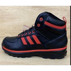 Adidas Chasker Winter Boot Gtx Gore-Tex Black Red Real Leather | Men's Size 10 New Without Box Gtx Shoes, Shoes Adidas, Adidas Black, Gore Tex, Black Adidas, Adidas Shoes, Adidas Men, Winter Boot, Real Leather