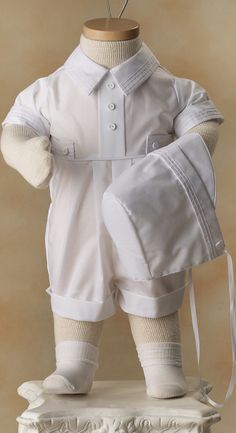 Polycotton Romper with Pleats - $47.99 | White Elegance Fitted Sets With Buttons, Fitted Solid Color Sets With Buttons, Formal Summer Sets With Buttons, Classic Collared Sets For Spring, Classic Spring Sets With Collared Shape, White Cotton Collared Sets, White Collared Cotton Sets, Spring Short Sleeve Sets With Buttons, White Buttoned Sets For Summer