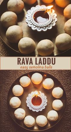 the cover of ravia laddu is displayed on a plate