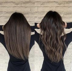 Ash Chocolate Brown Hair Color, Chocolate Brown Balayage Straight Hair, Brunette Balayage Straight Hair, Color Straight Hair, Ash Brunette, Dark Brown Hair Balayage, Ice Hair, Balayage Straight